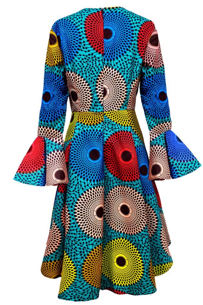 African Print Lilian Midi Dress