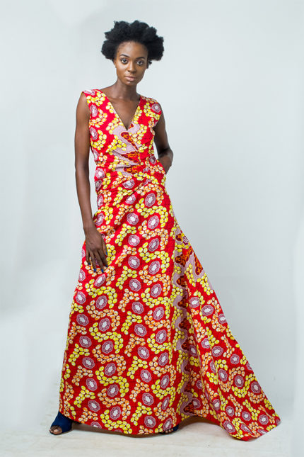 Ankara print African maxi dress
