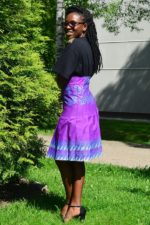 African print Purple pencil skirt