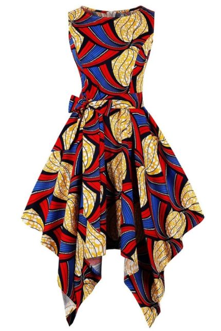 African Wax print flow Midi dresses