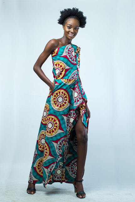Ebony Ankara print ladies maxi dress