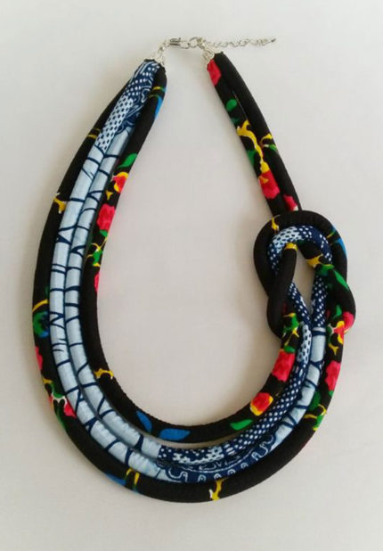 Ebony Ankara print necklace