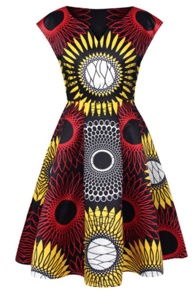 Fashionable African Print Midi Dresses
