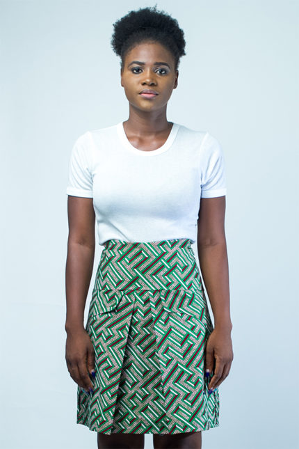 Lucita Afropunk ankara print ladies midi skirt