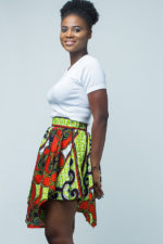 Party mode Afro-urban ankara print midi skirt