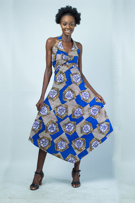 Traditional Nigeria Ankara print ladies dress