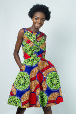 Wakanda African fashion print midi dress
