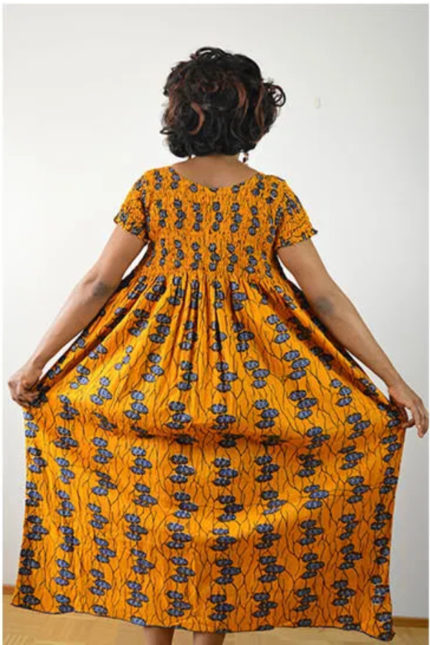 Plus Size African Wax Print Kaftan Dress