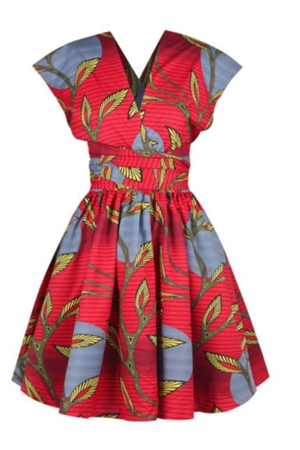 Bessie African Ankara Print Midi Flow Dress