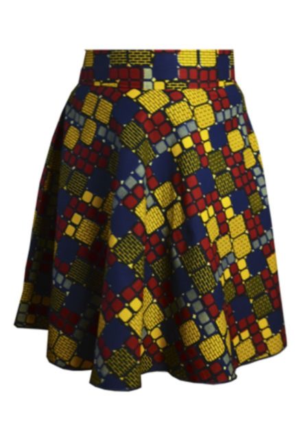 Wholesale Circle African Print Midi Skirts