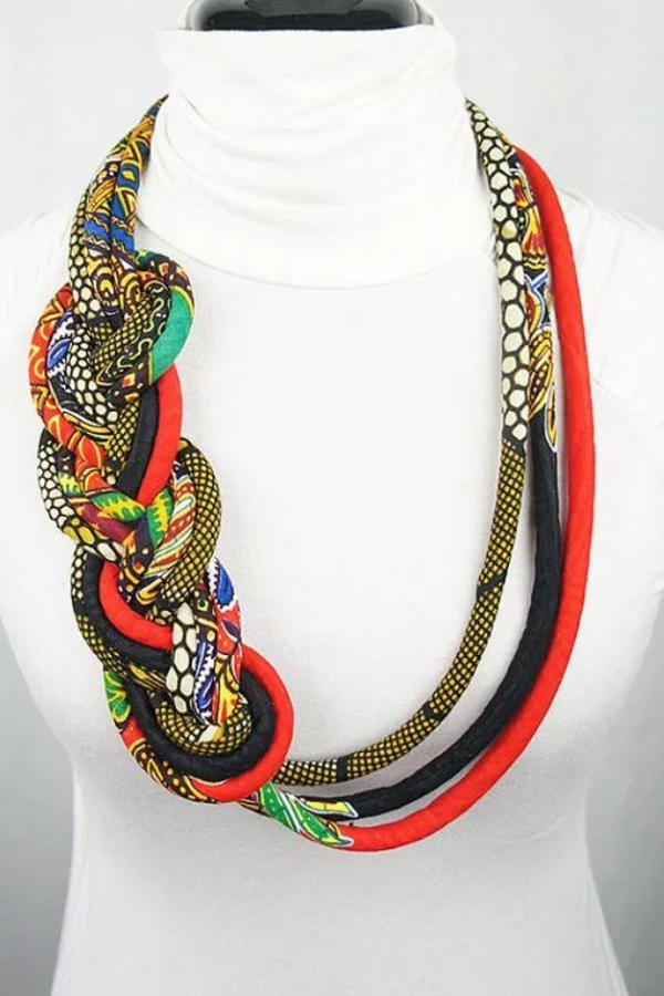 Custom made Ankara print necklace