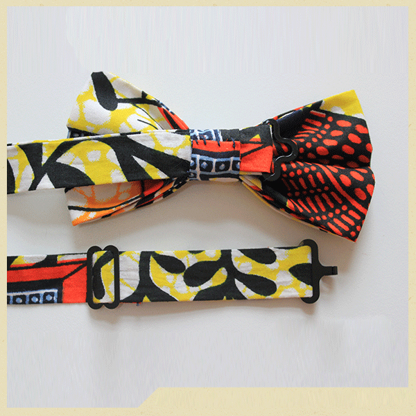 Mixed colour African print bow tie