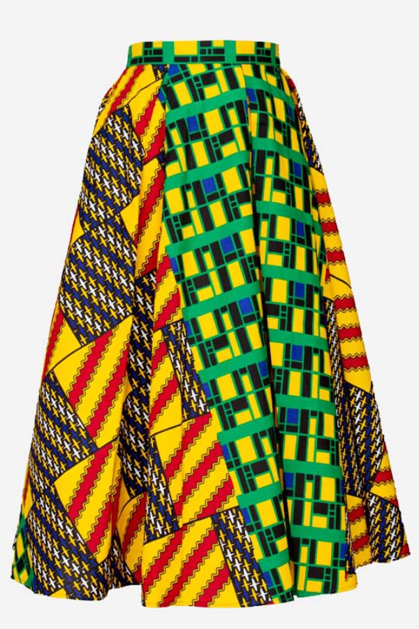 Monica African print flow skirt