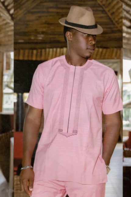 Pink African men attire