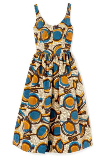 Simone African Ankara Print Midi Summer Dress