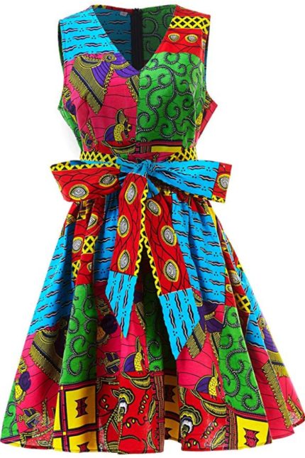 Valeria African Print Midi dress