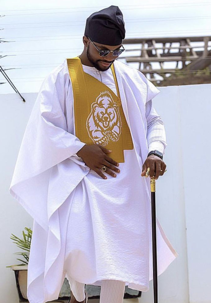 Traditional African men agbada dress