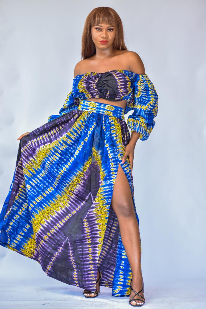 Adire African Batik Alice Top and Skirt