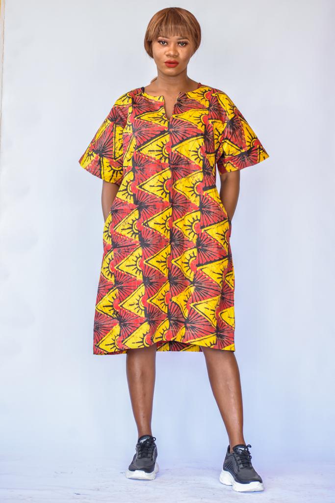Akua African batik dress