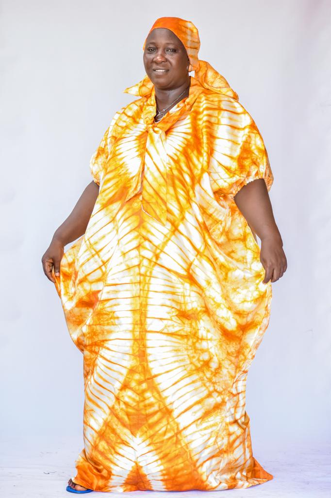 Janet Adire batik Boubou dress