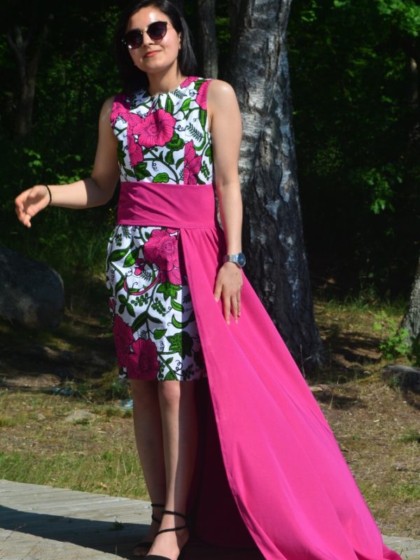 Anjana African print prom midi dress
