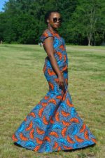 Christina African print prom dress