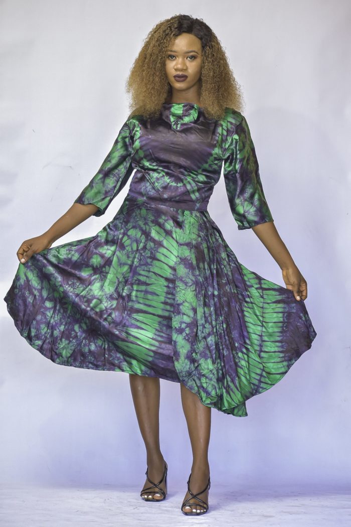 Diana Hand-dyed African Silk Batik Dress