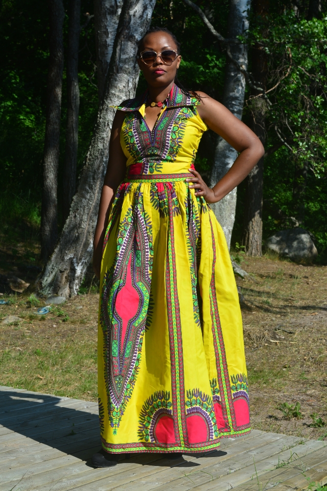 Graciela African Wax Print Maxi Dress