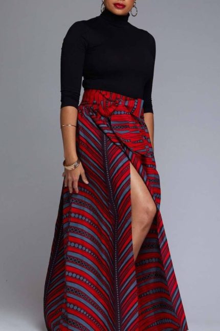 KIara African print maxi skirt