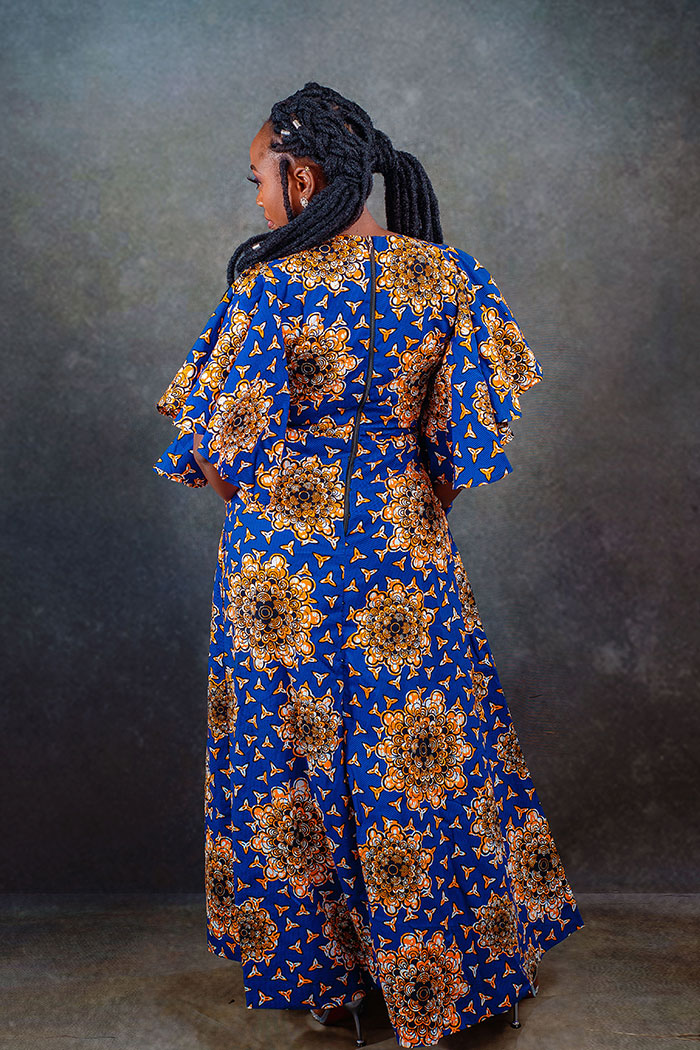 Adah Ankara print flow dress