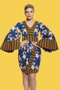 Larah African Kimono midi dress