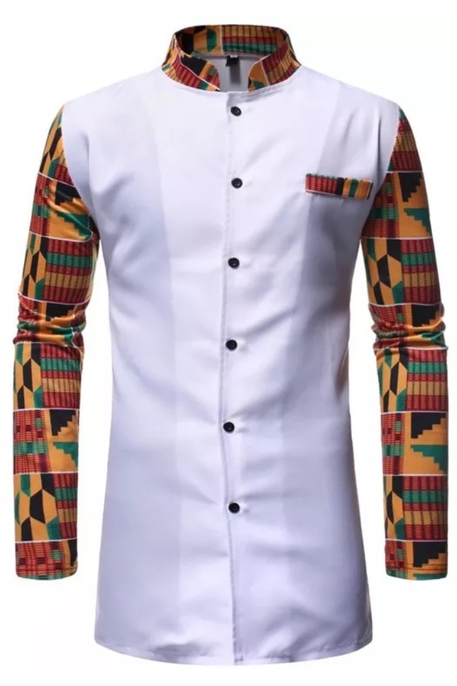 Ali African bishop collar shirt
