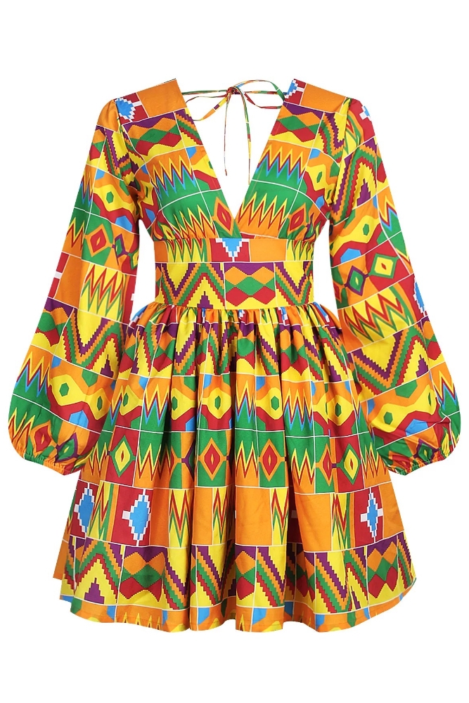 Annalisa African Wax Print Mini Dress