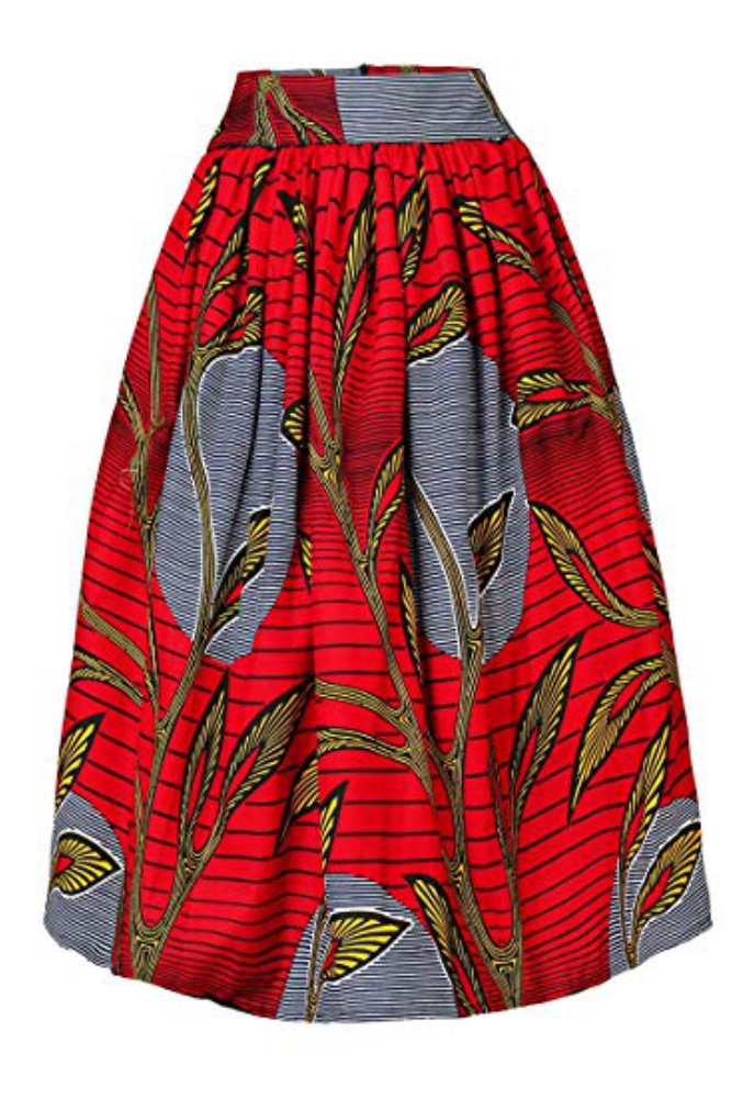 Camila African Ankara Print Flow Skirt