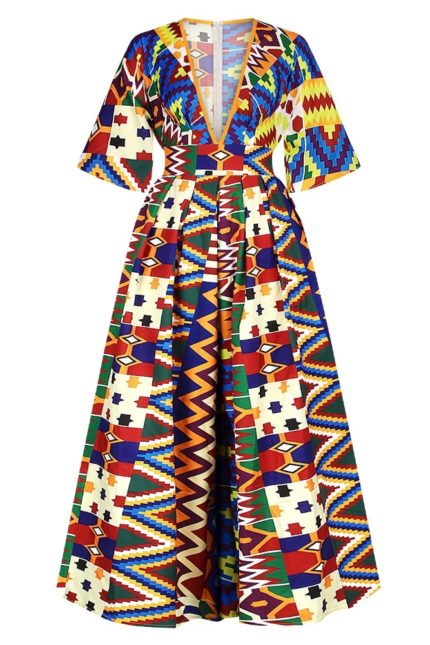 Claudia Ankara African Print Maxi Dress