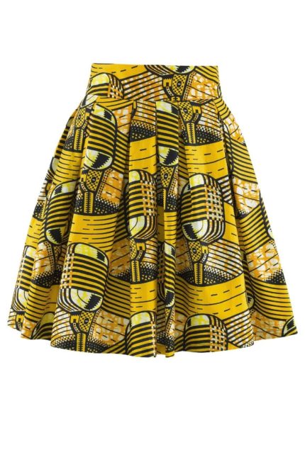 Cristina African Wax Print Flare Skirt