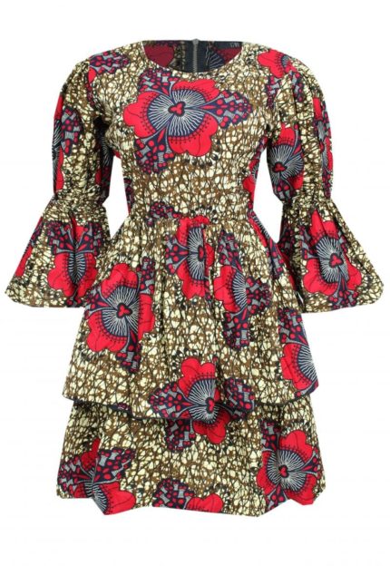Raffaella Ankara African Wax Print Midi Dress