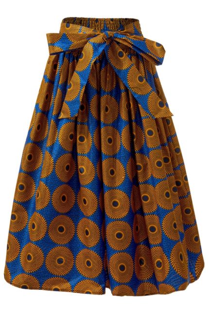 Rossana African Print Pleated Skirt