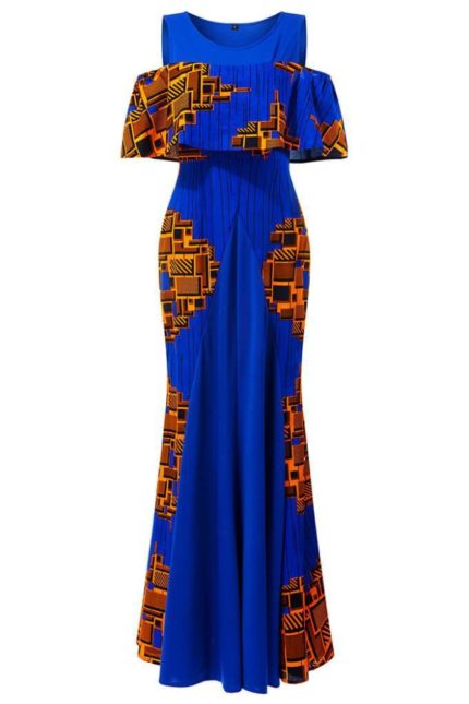 Samantha African Wax Print Maxi Dress