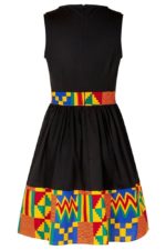 African mixed print juliet dress