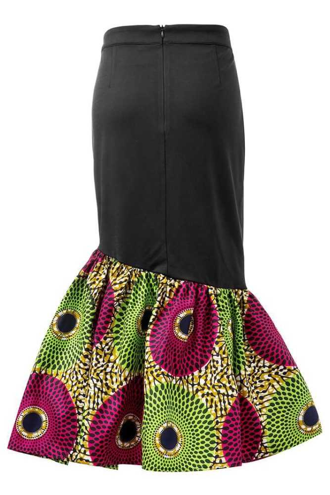 Barbara asymmetric African skirt