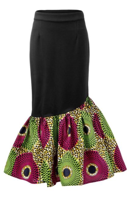Barbara Asymmetric African Print Skirt