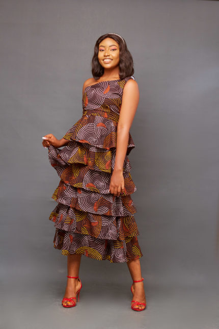 Fiona Ankara African Print Midi Dress