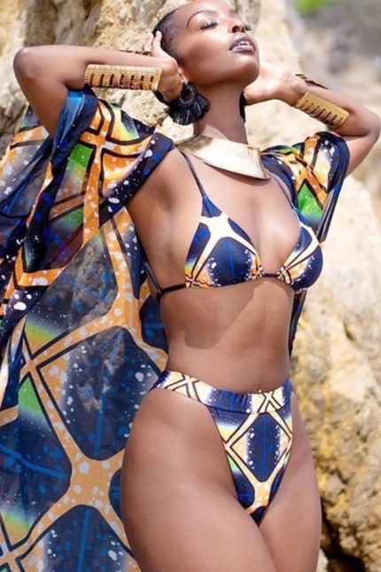 Mila African print swimwear