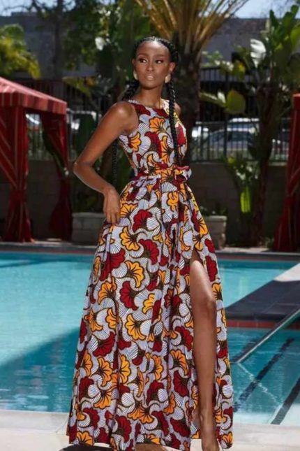 Alexandra African print maxi dress