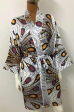 Amare African pattern silk robe