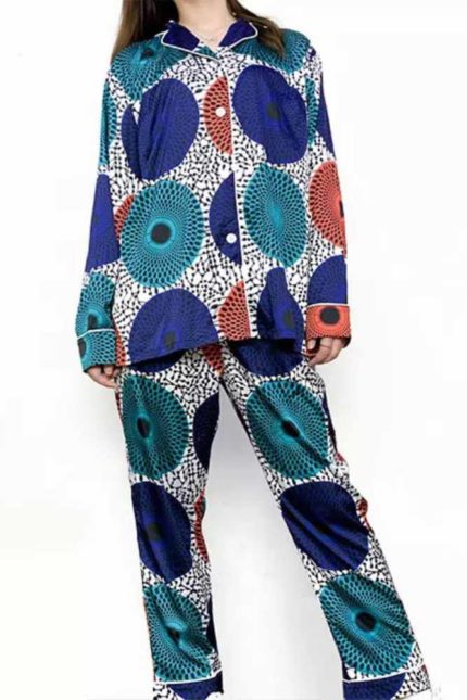 Dalia African pattern silk pajamas