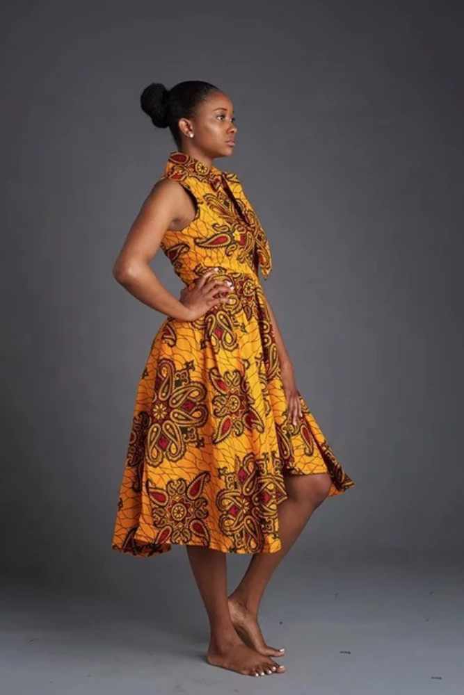 Ella African print midi dress
