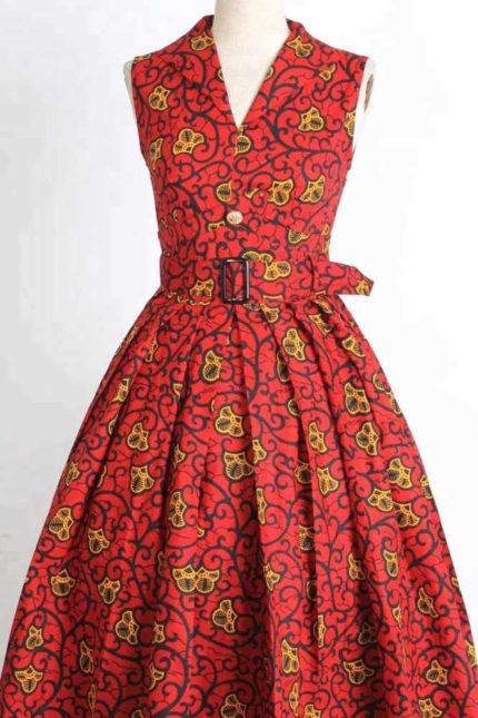 Pamela African Wax Print Midi Dress