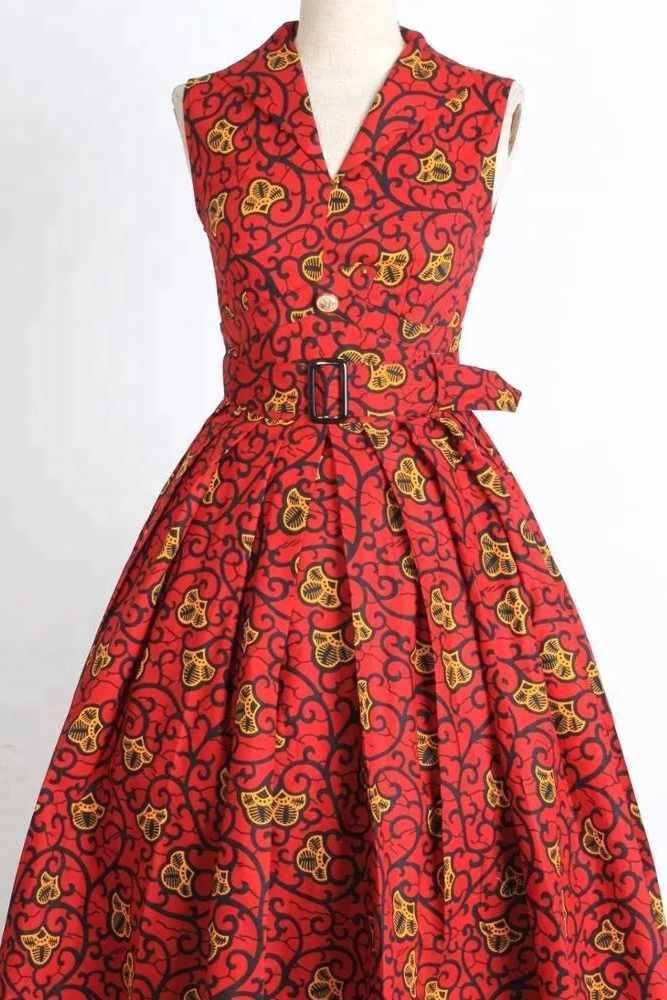 Pamela African Wax Print Midi Dress